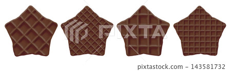 Cracker pancake star of chocolate waffle. Stroopwafel, crepe wafer with cream. Icon vector and croffle brunch pattern, dutch cookie. Graham emoji of caramel realistic chocolate, ice biscuit texture Cracker pancake star of chocolate waffle. Stroopwafel, crepe wafer with cream. Icon vector and croffle brunch pattern, dutch cookie. Graham emoji of caramel realistic chocolate, ice biscuit texture 143581732