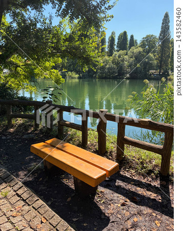 一個公園的風景有池塘的 143582460