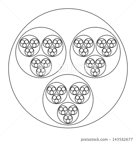 Fractal model of a holarchy, a nested hierarchy of holons. Functional units, simultaneously autonomous whole (to component it contains) and dependant part (of larger system that contains it). Vector Fractal model of a holarchy, a nested hierarchy of holons. Functional units, simultaneously autonomous whole (to component it contains) and dependant part (of larger system that contains it). Vector 143582677