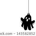 Black ghost on a string without background 143582852