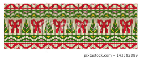 Knitted Pattern With Butterfly Motif Seamless Knitted Pattern With Butterfly Motif Seamless 143582889