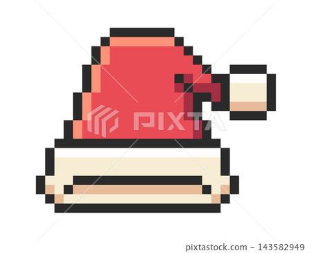 Santa Hat Pixel Art Icon Santa Hat Pixel Art Icon 143582949