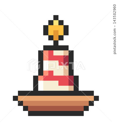 Candle With Flame Pixel Art 143582960