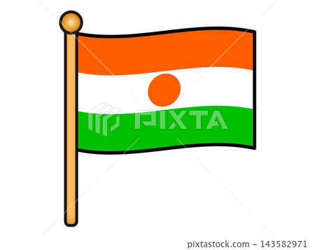 Illustration of the Niger flag waving Illustration of the Niger flag waving 143582971