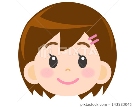 Cute girl face icon illustration material Cute girl face icon illustration material 143583045
