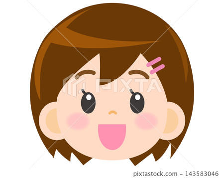 Cute girl face icon illustration material 2 Cute girl face icon illustration material 2 143583046