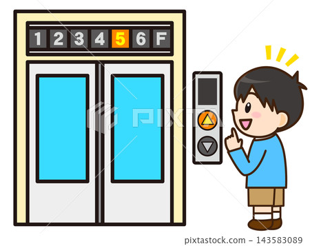 電梯和男孩的插圖 電梯和男孩的插圖 143583089