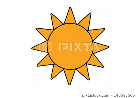 Bright Orange Sun, Simple Vector Icon 143583500