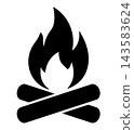 campfire silhouette icon without background 143583624