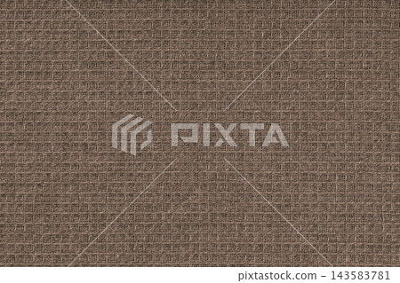 Texture of brown waffle weave kitchen towel. Cloth, fabric with checked pattern, grid design Texture of brown waffle weave kitchen towel. Cloth, fabric with checked pattern, grid design 143583781