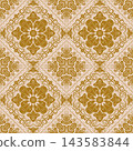 Gold Ornamental Seamless Pattern with Floral Medallions 143583844