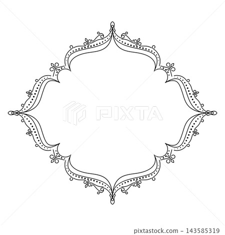 Horizontal Moroccan Arch Frame with Dotted Flourish Border for Certificate and Ramadan Horizontal Moroccan Arch Frame with Dotted Flourish Border for Certificate and Ramadan 143585319