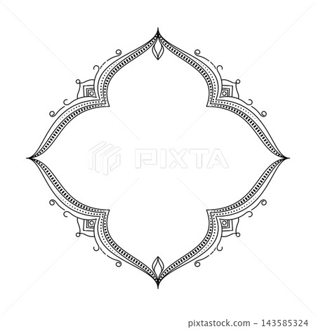 Elegant Moroccan Arch Frame with Dotted Flourish Border for Wedding Invitation and Ramadan Elegant Moroccan Arch Frame with Dotted Flourish Border for Wedding Invitation and Ramadan 143585324