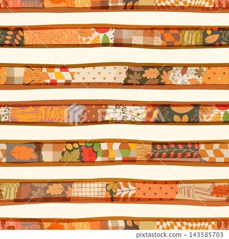 Warm orange and brown fall colors horizontal stripes seamless vector pattern for autumn backgrounds and Thanksgiving and Harvest designs Warm orange and brown fall colors horizontal stripes seamless vector pattern for autumn backgrounds and Thanksgiving and Harvest designs 143585703