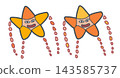 Cute hand-drawn illustration set of happy yellow and orange starfish characters isolated  143585737