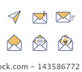 A simple business icon set for sending and receiving emails. 143586772