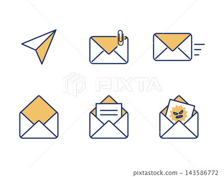 A simple business icon set for sending and receiving emails. 143586772