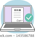 Illustration showing the completion of an electronic contract. 143586788
