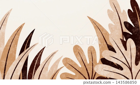Minimalist botanical illustration in a vintage screen printed Minimalist botanical illustration in a vintage screen printed 143586850