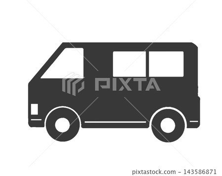 A silhouette illustration (icon) of a van. 143586871