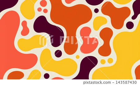 abstract organic pattern composed of large fluid blobs 143587430