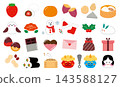 Winter Icon Set: Illustrations of Events, Food, Valentine's Day, and Setsubun (Bean-Throwing Festival) 143588127
