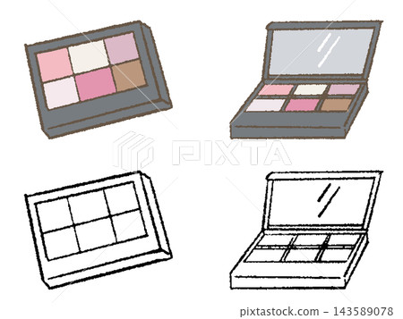 Hand-drawn eyeshadow illustrations and line art Hand-drawn eyeshadow illustrations and line art 143589078