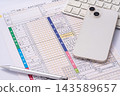 Tax return form, smartphone, and pen 143589657