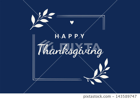 Happy Thanksgiving Navy Blue Elegant Typography Happy Thanksgiving Navy Blue Elegant Typography 143589747