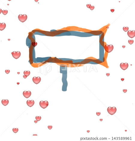 Hand-drawn speech bubble with a pop-art heart. Hand-drawn speech bubble with a pop-art heart. 143589961