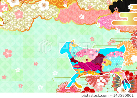 A traditional design featuring vibrant floral patterns and Japanese motifs. A traditional design featuring vibrant floral patterns and Japanese motifs. 143590001