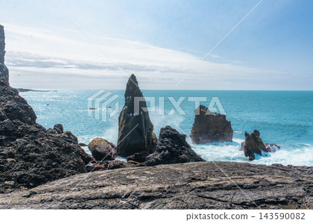 Rugged volcanic coastline at Reykjanesviti in Iceland Rugged volcanic coastline at Reykjanesviti in Iceland 143590082