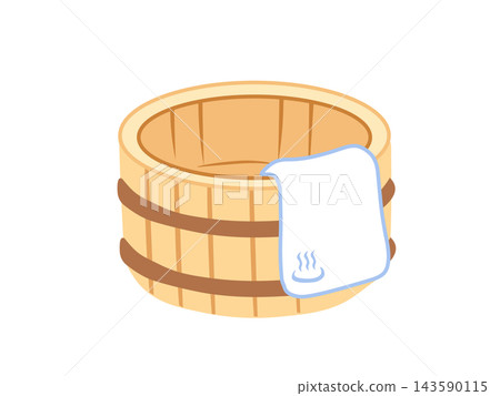 Cute illustration of a bathtub and towel Cute illustration of a bathtub and towel 143590115