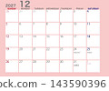 2027年12月曆（星期日開始） 143590396