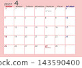 2027年4月曆（星期日開始） 143590400