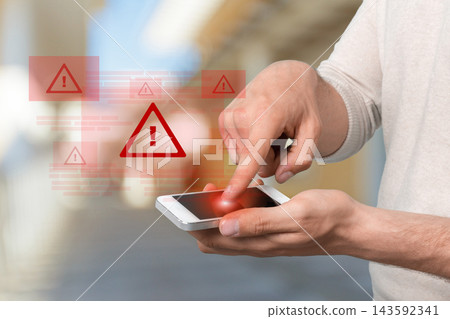 Emergency service responds to alert notification on mobile device in urban setting Emergency service responds to alert notification on mobile device in urban setting 143592341