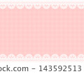 粉紅色格子和蕾絲背景 143592513