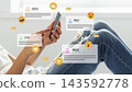 People chatting on social media while using phones at home in a casual setting 143592778
