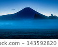 Mount Fuji and morning mist during the blue hour 143592820