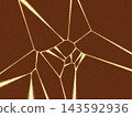 A background with a cracked pattern connected by golden lines. 143592936