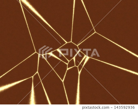 A background with a cracked pattern connected by golden lines. A background with a cracked pattern connected by golden lines. 143592936
