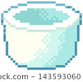 A pot for indoor plant in simple pixel art 143593060