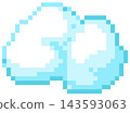 Tiny cute cloud in simple pixel art 143593063