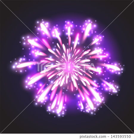Festive Firework. Vector Isolated Pictograms. Dazzling Light up the sky. Icons on a black Background Festive Firework. Vector Isolated Pictograms. Dazzling Light up the sky. Icons on a black Background 143593550