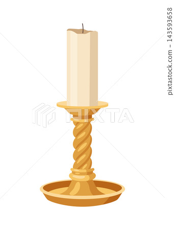 Candelabrum or Candle Holder with Burning Candle Rested in It Vector. Candelabrum or Candle Holder with Burning Candle Rested in It Vector. 143593658
