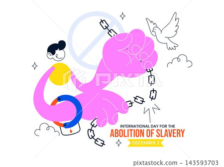 International Day for the Abolition of Slavery Illustration Featuring Human Rights, Freedom, Equality, Social Justice, and Anti Slavery Awareness International Day for the Abolition of Slavery Illustration Featuring Human Rights, Freedom, Equality, Social Justice, and Anti Slavery Awareness 143593703