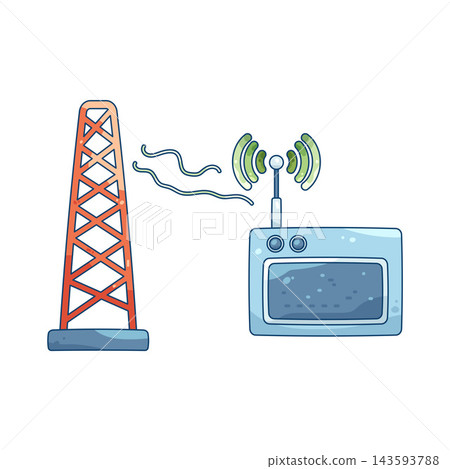 Illustration of radio waves Illustration of radio waves 143593788