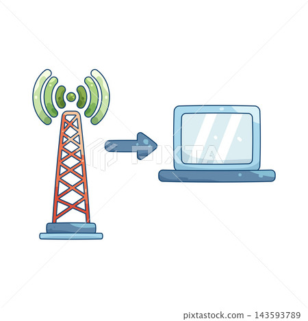 Illustration of broadcast signal Illustration of broadcast signal 143593789