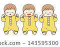 一組用來描述嬰兒睡眠的表情 143595300