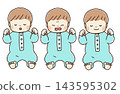 一組用來描述嬰兒睡眠的表情 143595302